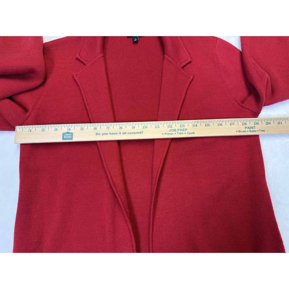 Talbots Open Sweater Blazer Women's Sz S Merino Wool Blend Knit Jacket Red - Picture 8 of 10